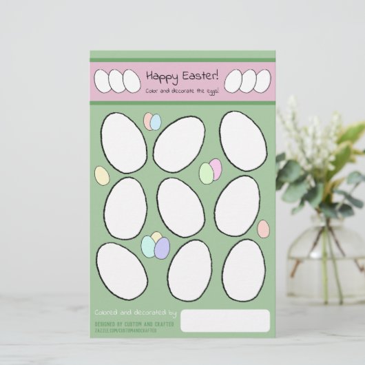 Niedliche Ostereierfarbseite Dekorieren (Stehend Vorderseite)