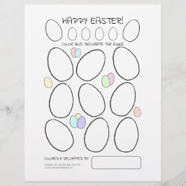 Niedliche Ostereierfarbseite mit Gemusterter Rücks