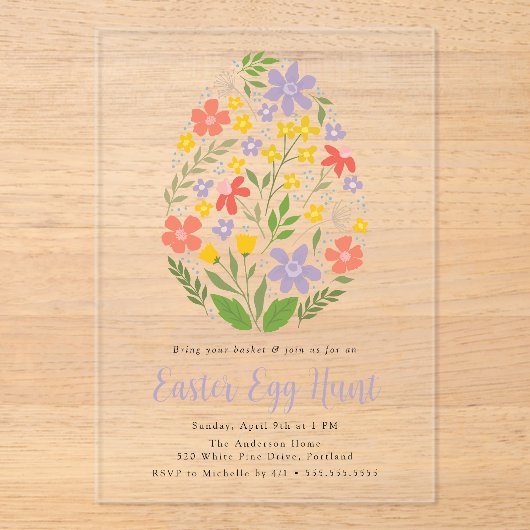 Niedliche Ostereierjagd Acryleinladungen (Vorderseite)