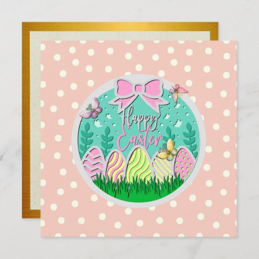 Niedliche Ostereierjagd und farbenfrohe Schmetterl (Vorne/Hinten)