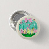 Niedliche Ostereierjagd und farbenfrohe Schmetterl Button (Vorne & Hinten)