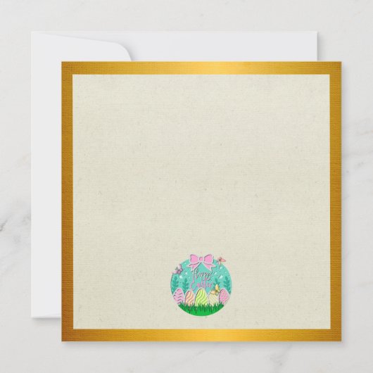 Niedliche Ostereierjagd und farbenfrohe Schmetterl Einladung (Rückseite)