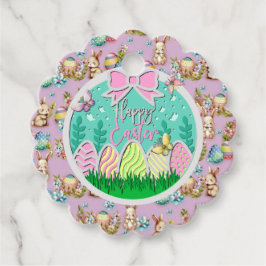 Niedliche Ostereierjagd und farbenfrohe Schmetterl Geschenkanhänger