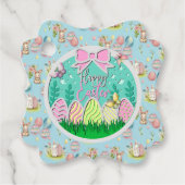 Niedliche Ostereierjagd und farbenfrohe Schmetterl Geschenkanhänger (Vorderseite)