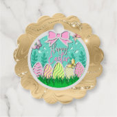 Niedliche Ostereierjagd und farbenfrohe Schmetterl Geschenkanhänger (Vorderseite)