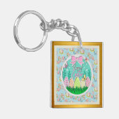 Niedliche Ostereierjagd und farbenfrohe Schmetterl Schlüsselanhänger (Vorderseite links)