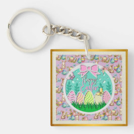 Niedliche Ostereierjagd und farbenfrohe Schmetterl Schlüsselanhänger