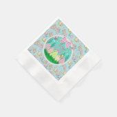 Niedliche Ostereierjagd und farbenfrohe Schmetterl Serviette (Ecke)