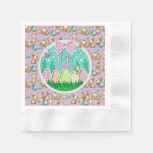 Niedliche Ostereierjagd und farbenfrohe Schmetterl Serviette