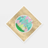 Niedliche Ostereierjagd und farbenfrohe Schmetterl Serviette (Ecke)