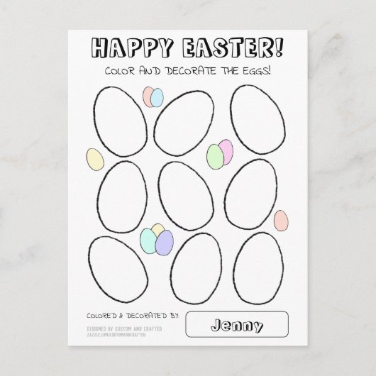 Niedliche Ostereierkollektionskarte für Kinder Postkarte (Vorderseite)