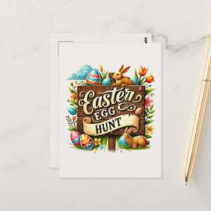 Niedliche Ostereijagd Postkarte