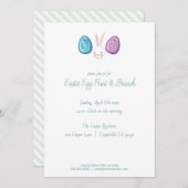 Niedliche Ostereisjagd & Brunch Einladung (Vorne/Hinten)