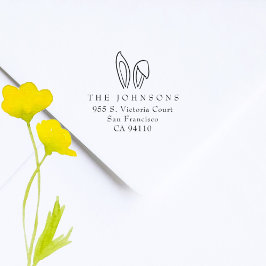 Niedliche Osterfamilien Rücksendeadresse Gummistempel