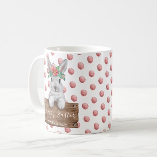 niedliche Osterfarbe, rote Eier Kaffeetasse (Vorderseite Links)