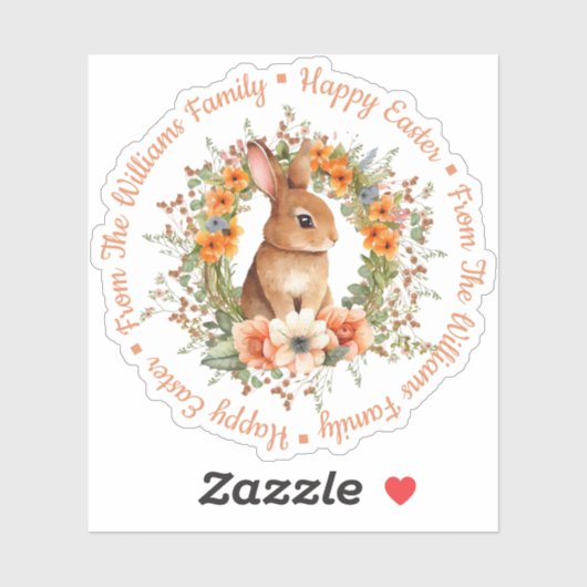 niedliche Osterfarben, Haselorange Aufkleber (Blatt)