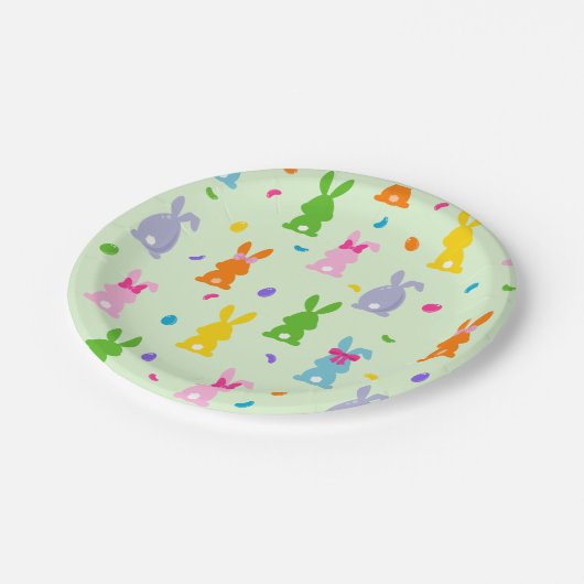 Niedliche Ostergebratene Eizelljagd Pappteller (Schrägansicht)