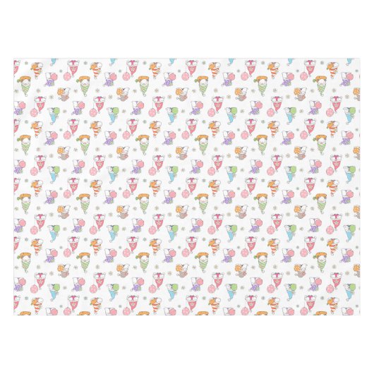 Niedliche Ostergome Girly Spring Blumen Eier Tischdecke (Vorderseite (Horizontal))