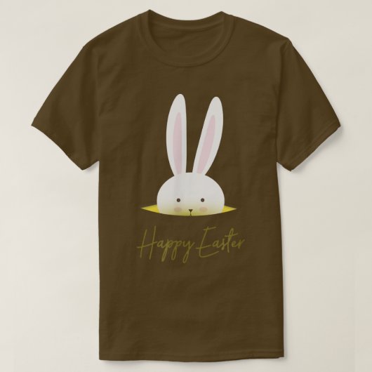 Niedliche Ostergrusskarte mit sonniger Happy T-Shirt (Design vorne)