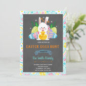 Niedliche Osterhase Einladung (Stehend Vorderseite)