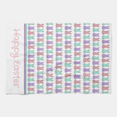 Niedliche Osterhase Personalisiert Geschirrtuch (Horizontal)