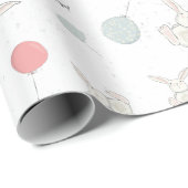 Niedliche Osterhase und Balloons Geschenkpapier (Rolleneckpunkt)