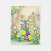 Niedliche Osterhasen Fleecedecke (Vorderseite)