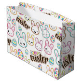 Niedliche Osterhasen-Muster-Partytasche Große Geschenktüte (Rückseite Schrägansicht)