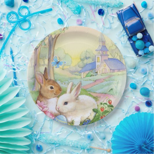 Niedliche Osterhasenpapierplatte Pappteller (Party)
