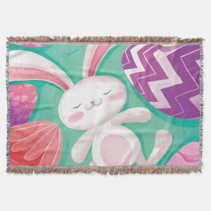 Niedliche OsterhaseWatercolor Throw-Decke Decke