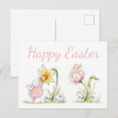 Niedliche Osterhäuser und düstere Kunst Postkarte (Vorne/Hinten)