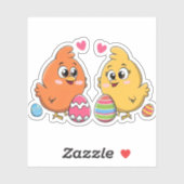 Niedliche Osterhühner Aufkleber (Blatt)