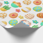 Niedliche Osterhühner, Bunnies und Eier Geschenkpapier (Ecke)