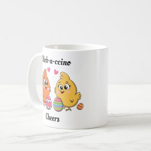 Niedliche Osterhühner Kaffeetasse (Vorderseite Links)
