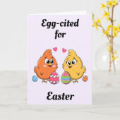 Niedliche Osterhühner Karte (Gelbe Blume)