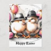 Niedliche Osterhühner Postkarte (Vorderseite)