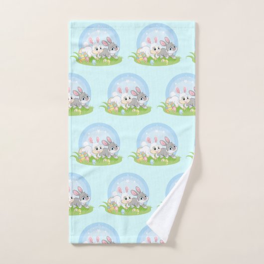 Niedliche Osterkaninchen  Badhandtuch Set (Handtuch)