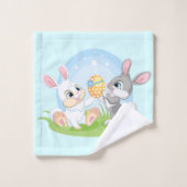Niedliche Osterkaninchen  Badhandtuch Set (Waschlappen)