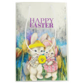 Niedliche Osterkaninchen Mittlere Geschenktüte (Vorderseite)