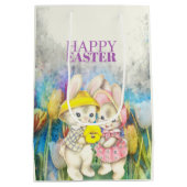 Niedliche Osterkaninchen Mittlere Geschenktüte (Rückseite)