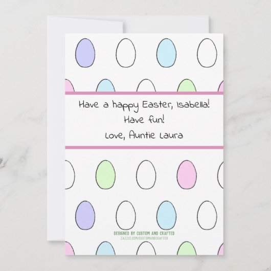 Niedliche Osterkarte Ostereier-Färbung (Rückseite)