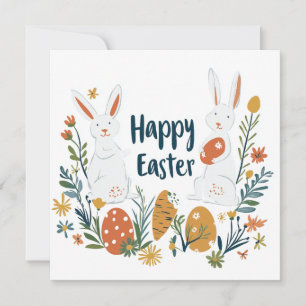 Niedliche Osterkarte "Zwei Bunnies" Feiertagskarte