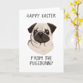 niedliche Osterkarten  Hund-Mops-Hundekörbe Karte (Gelbe Blume)