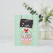 Niedliche Osterkörbe und Pastelleier Feiertagspostkarte (Stehend Vorderseite)