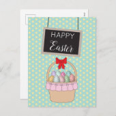 Niedliche Osterkörbe und Pastelleier Feiertagspostkarte (Vorne/Hinten)