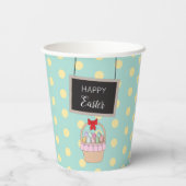 Niedliche Osterkörbe und Pastelleier Pappbecher (Rückseite)