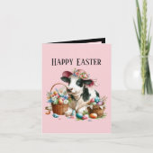 Niedliche Osterkuh-Nachricht Feiertagskarte (Vorderseite)