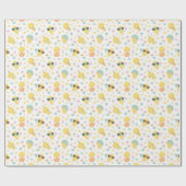 Niedliche Osterküken mit Blume und Eiern Geschenkpapier (Flach)