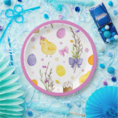 Niedliche Osterküken und Eierpastete Pappteller (Party)