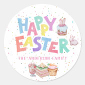 Niedliche OsterLeckereien | Farbenfrohe Ostern Runder Aufkleber (Vorderseite)